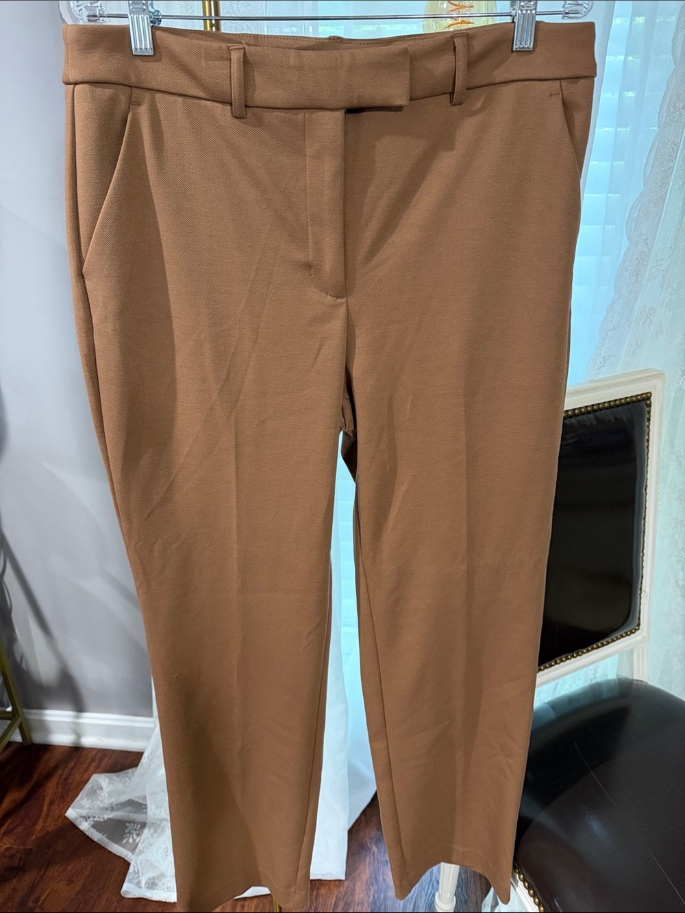 Vera Wang Brown Straight-Leg Trousers